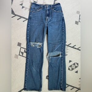 Distressed Blue Jeans